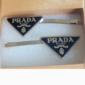 Prada Black and Silver Cuff Links